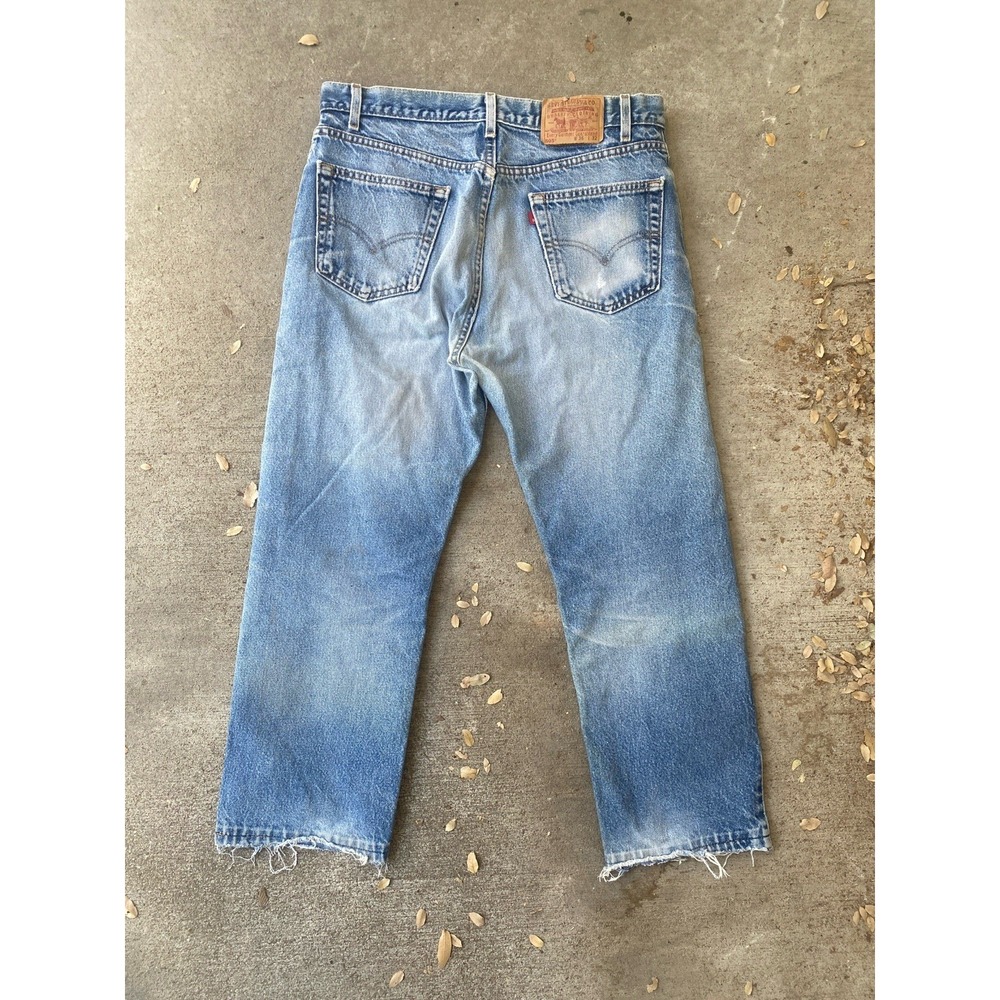 Vintage Levi's 505 Denim Jeans 35x27 Made in USA Distressed Faded 90s